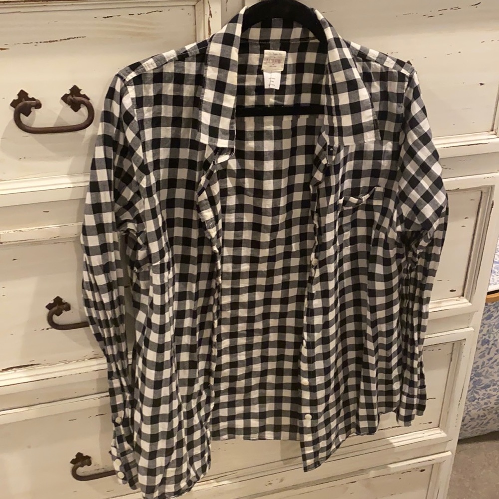 EUC black & white J.Crew Button up szL